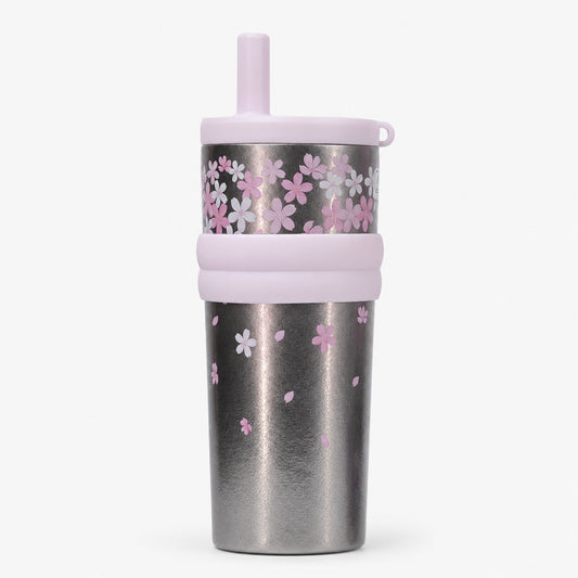 Pure Titanium Vacuum Tumbler water bottle with Straw & Charm – 550ml