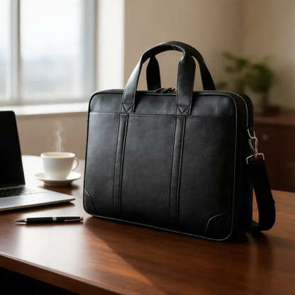 Premium PU Leather Unisex Laptop Bag for Work & Trave