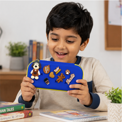 Premium DIY Kids Pencil Box with Removable Toy Charms & Organizer