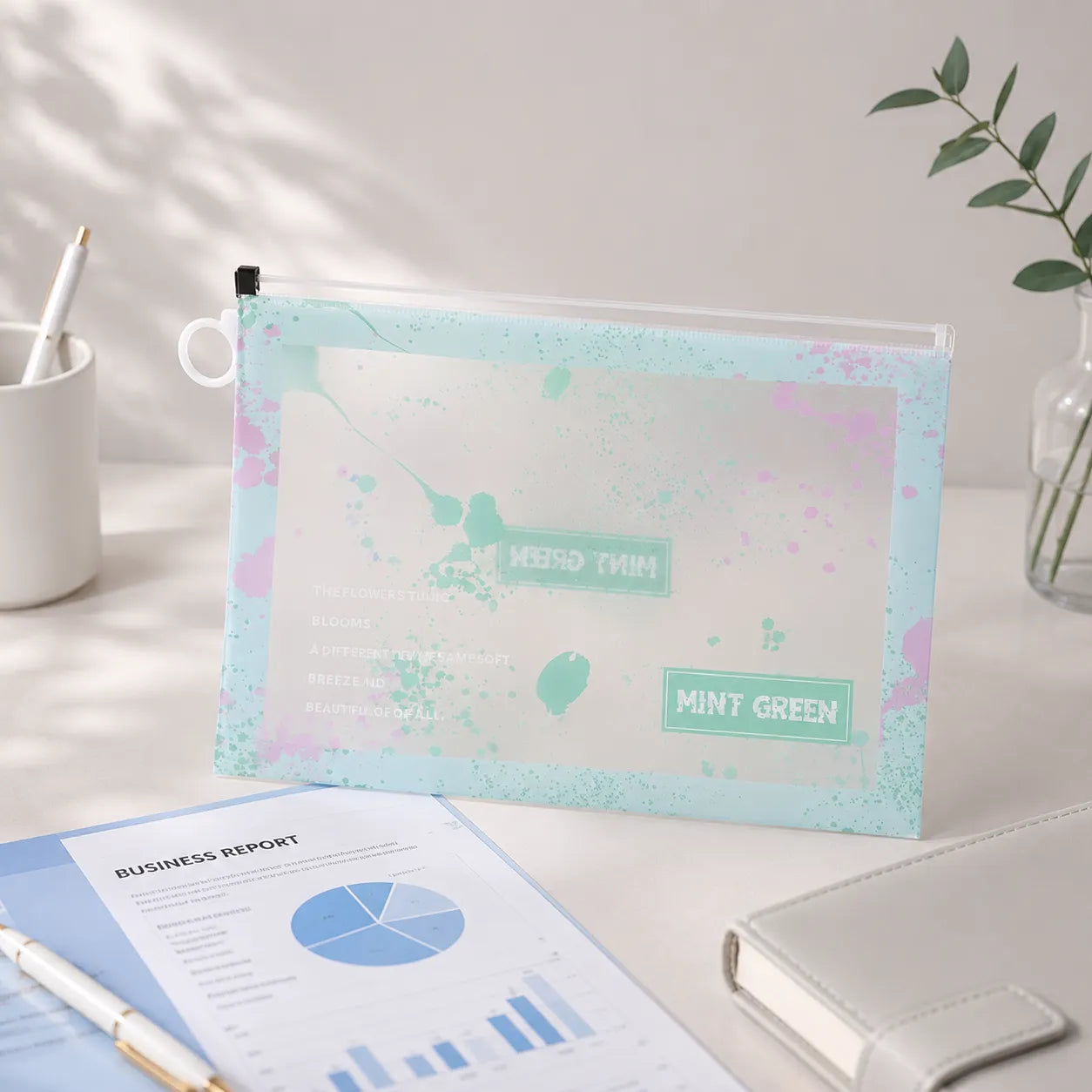 Waterproof Plastic Zip File Folder for Document Storage