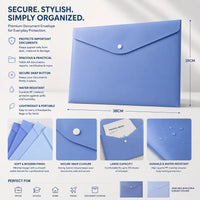 Premium Snap Button Document Envelope File Organizer - A5 Paper Size