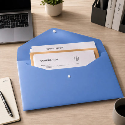 Premium A4 Snap Lock File Envelope for Documents - A4 Paper Size