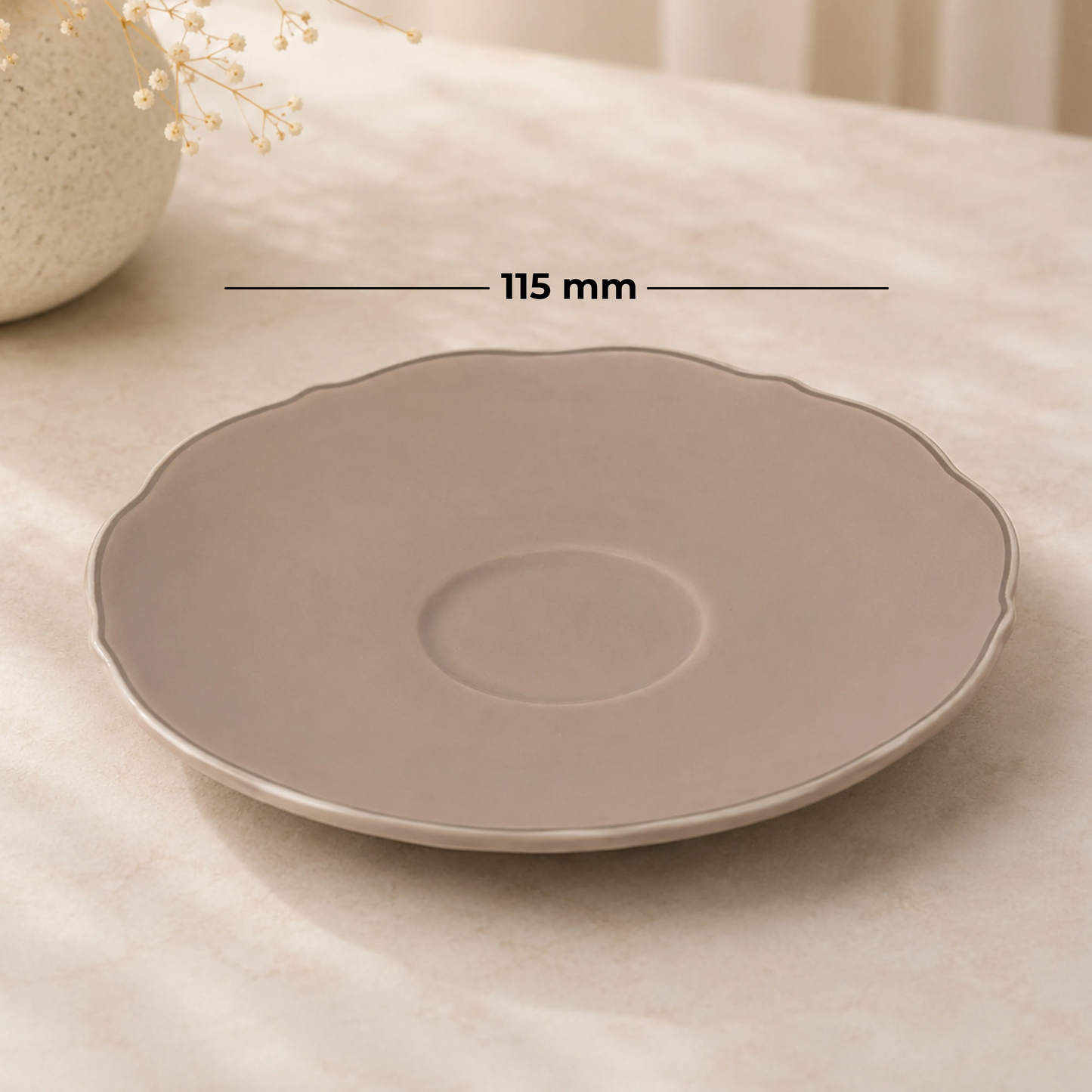 Blush Pink Gold-Rim Ceramic Tea Cup & Saucer Set of 6 (100ml each)