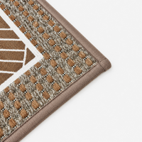 Soft Ferret Fleece Entryway Doormat with Modern Woven Pattern