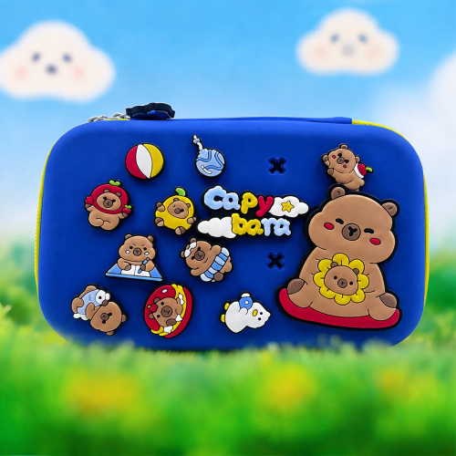 Kids Bear Theme Pencil Box with Removable Decorative Charms