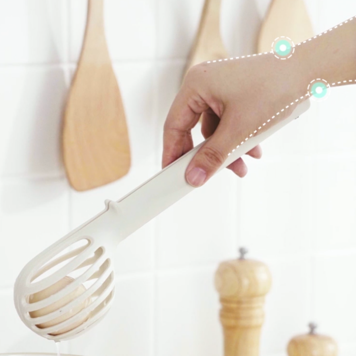 3-in-1 Multipurpose, Egg Whisk & Food Clamp | Heat-Resistant Kitchen Tong