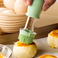 Leakproof Glass Oil Dispenser with Silicone Basting Brush (White)