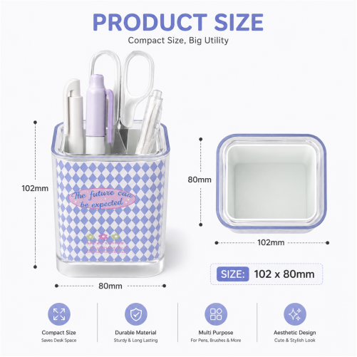 Aesthetic Desk Organizer for Pens & Makeup Brushes