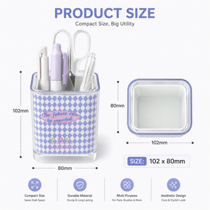 Aesthetic Desk Organizer for Pens & Makeup Brushes