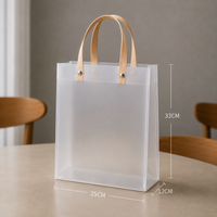 Reusable PVC Gift Carry Bags with Transparent Handles-Set of 4