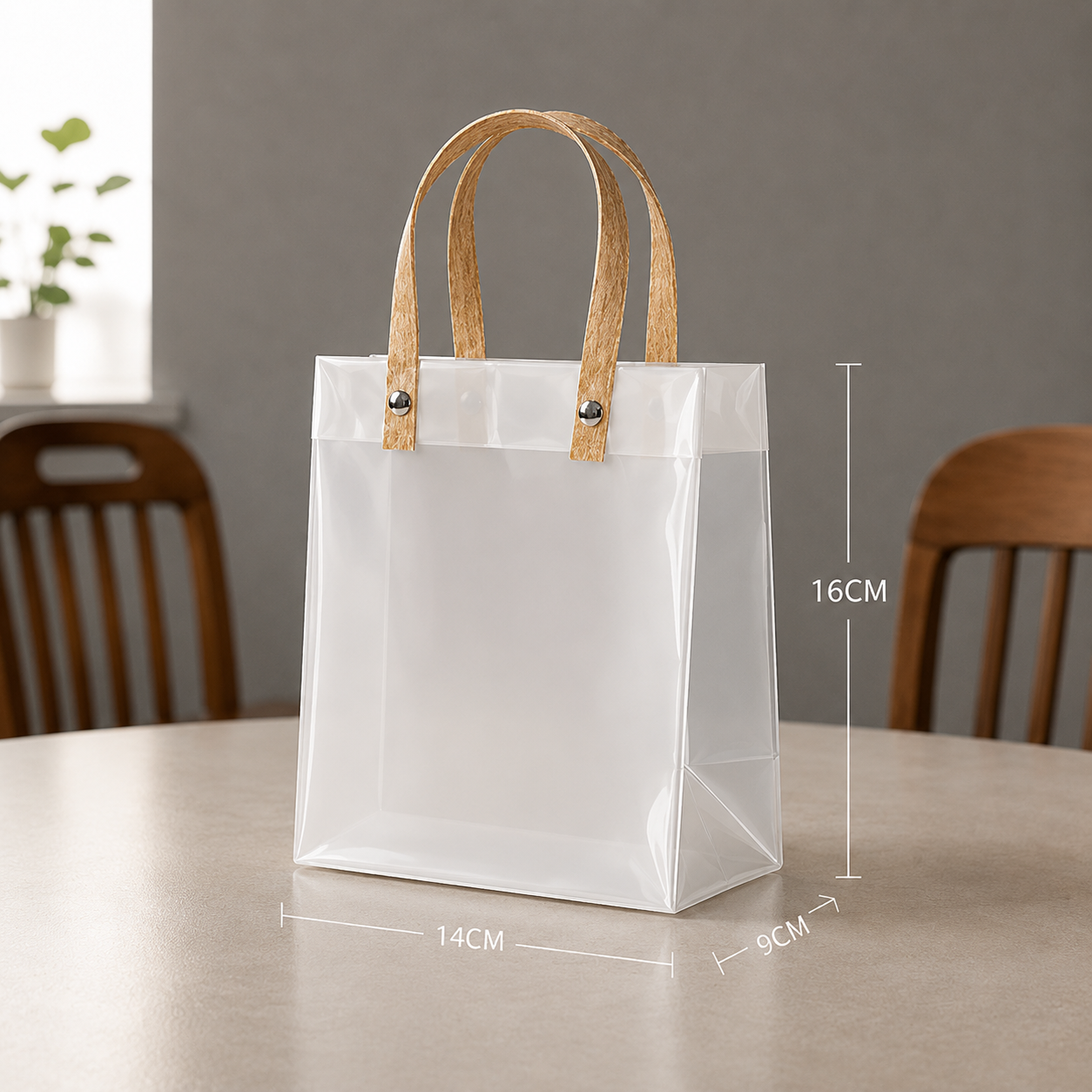 Multipurpose PVC Gift Bags with Handles for Packaging - Set of 4