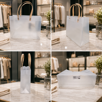 Transparent PVC Favor Bags with Handles for Parties-Set of 4