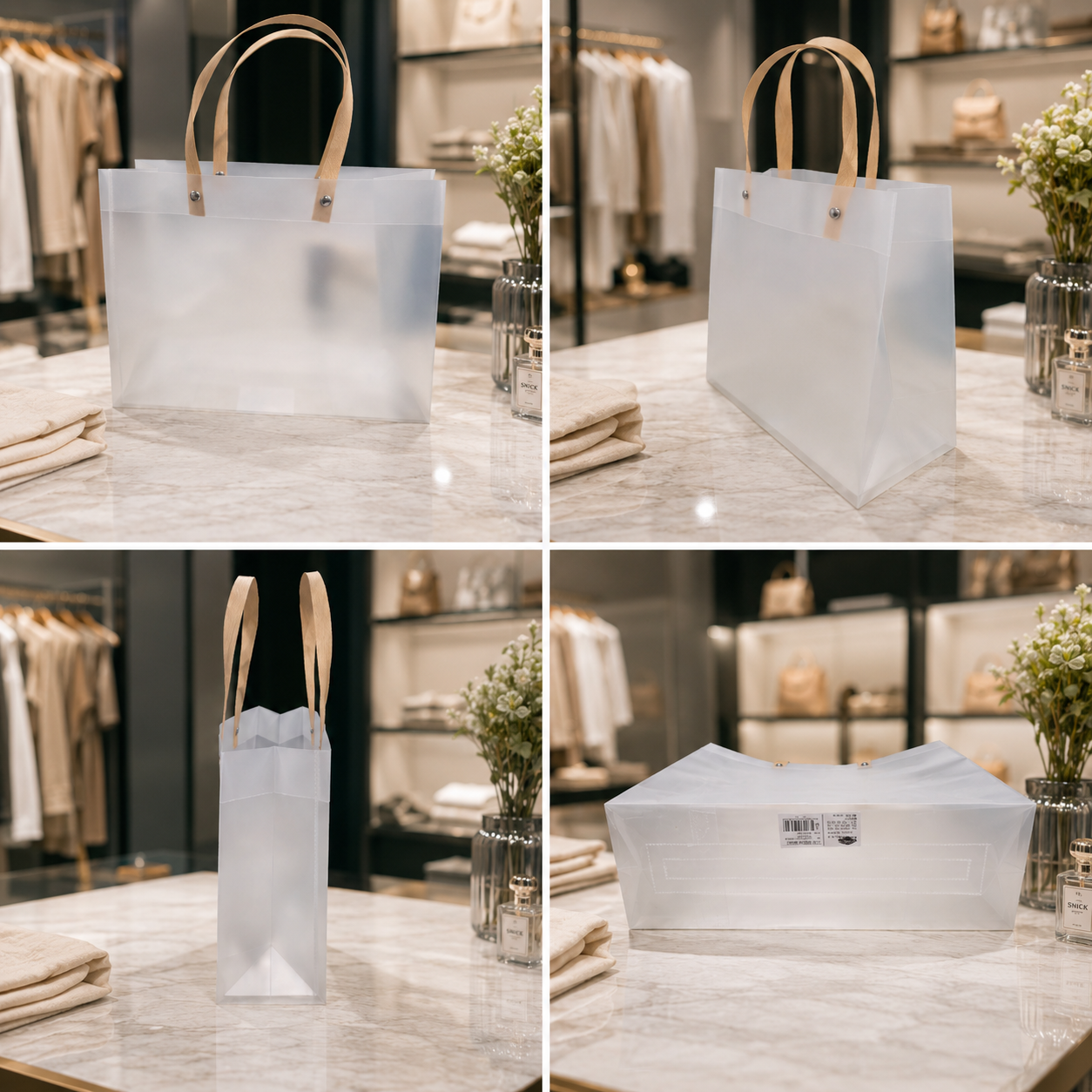 Reusable Transparent PVC Gift Packaging Bags with Handles