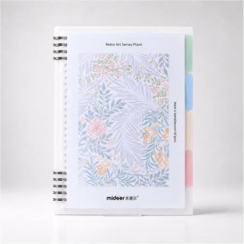 Retro Art Series Plant Spiral Study Planner Notebook.