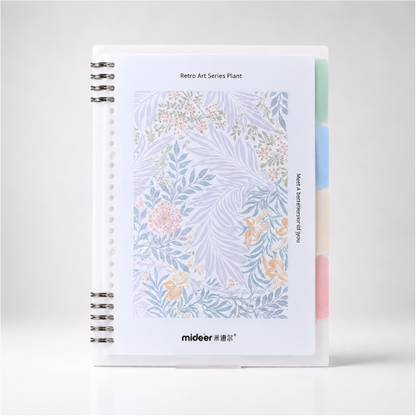 Retro Art Series Plant Spiral Study Planner Notebook.