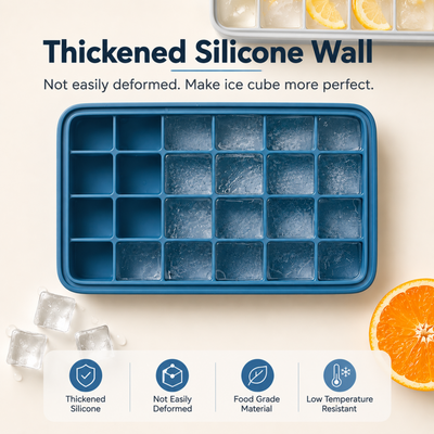 Flexible Silicone premium FDA-grade Ice Cube Tray (24 Cubes)