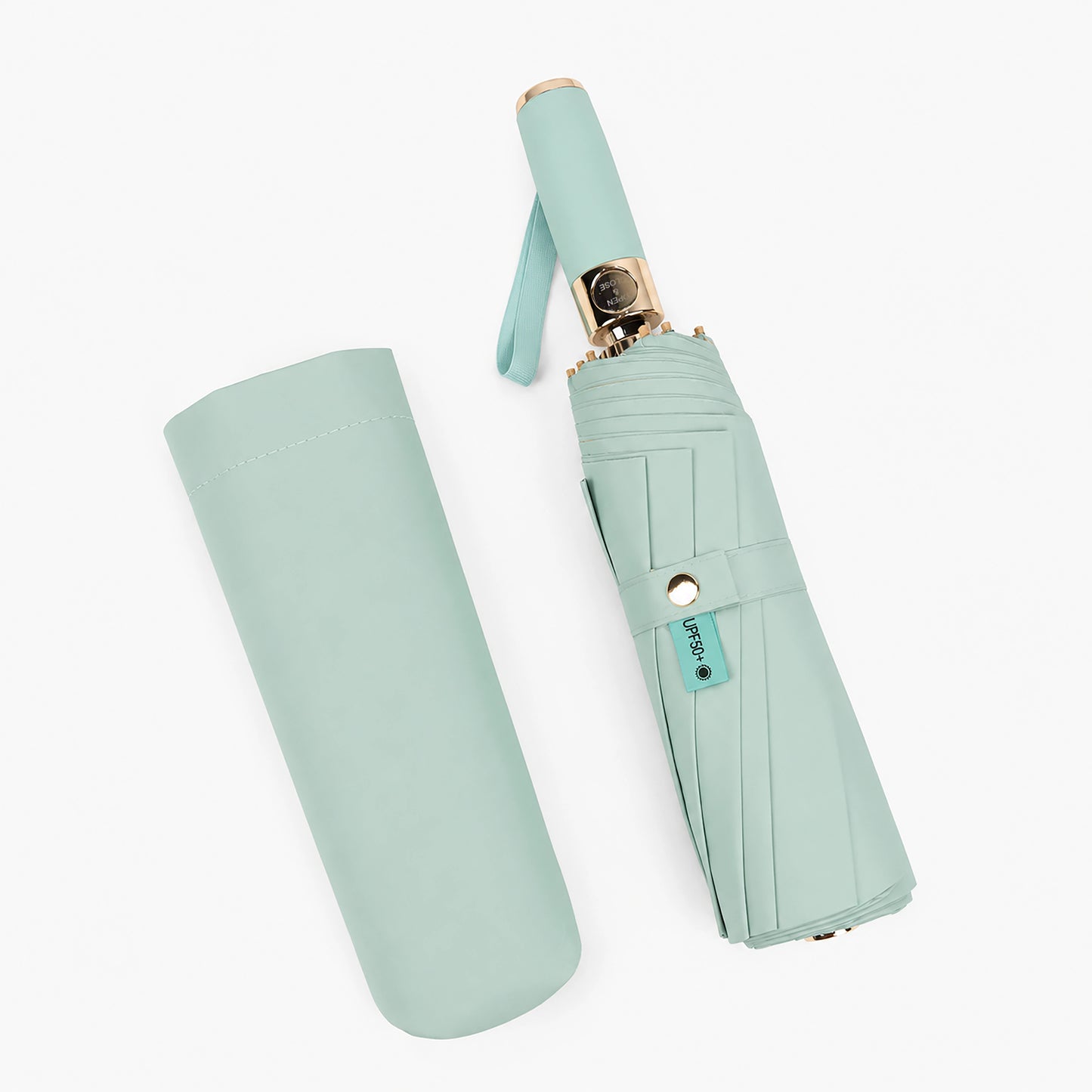 Premium UV Protection Folding Umbrella with Gold Frame
