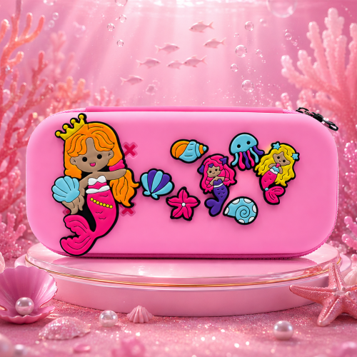 Premium DIY Mermaid Pencil Box with Removable Toy Charms for Kids