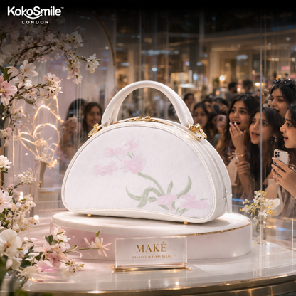 Premium Hangzhou Silk Leather Dome Handbag for Women