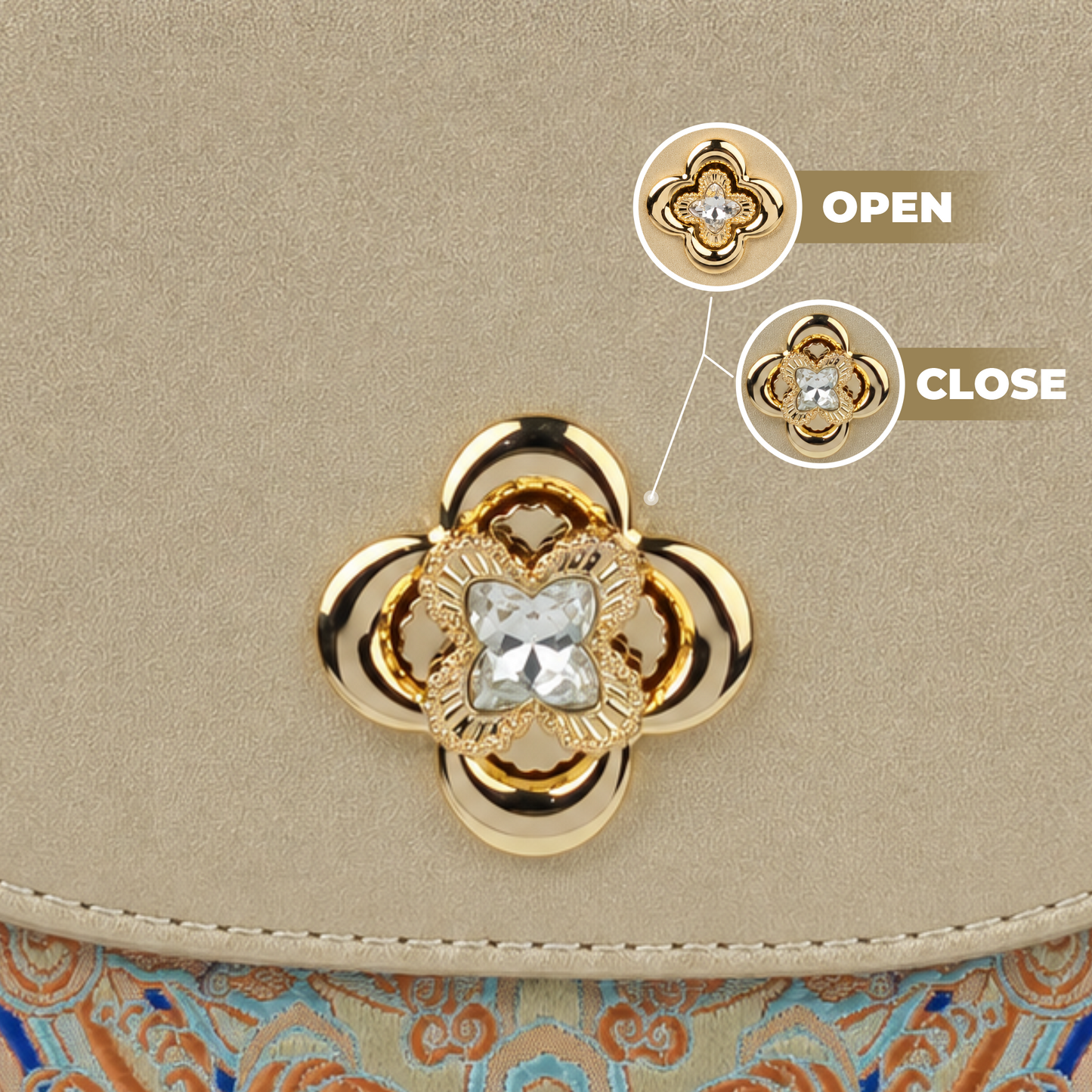 Premium Hangzhou Silk Leather Backpack with Top Handle & Sling
