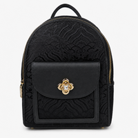 Premium Hangzhou Silk Leather Backpack with Top Handle & Sling