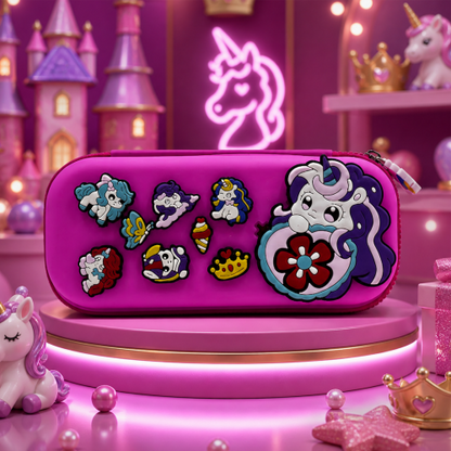 Premium DIY Kids Pencil Box with Removable Decorative Toy Charms