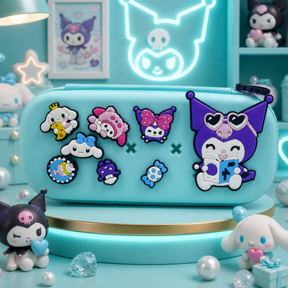 Premium Cartoon Pencil Box with Removable Toy Charms for Kids