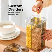 HOMX 4-Compartment Airtight Food Storage Container with Divider Lids