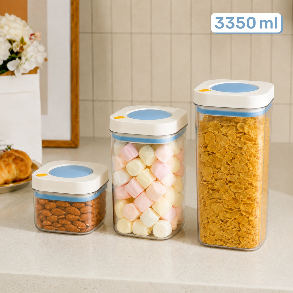 HOMX Airtight Food Storage Containers - 450ml, 1100ml, 1800ml, 3350ml