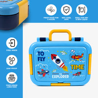 Stainless Steel Bento Lunch Box – 3 Airtight Containers – 750ml