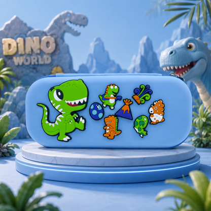 Premium DIY Dinosaur Pencil Box with Removable Dino Toy Accessories
