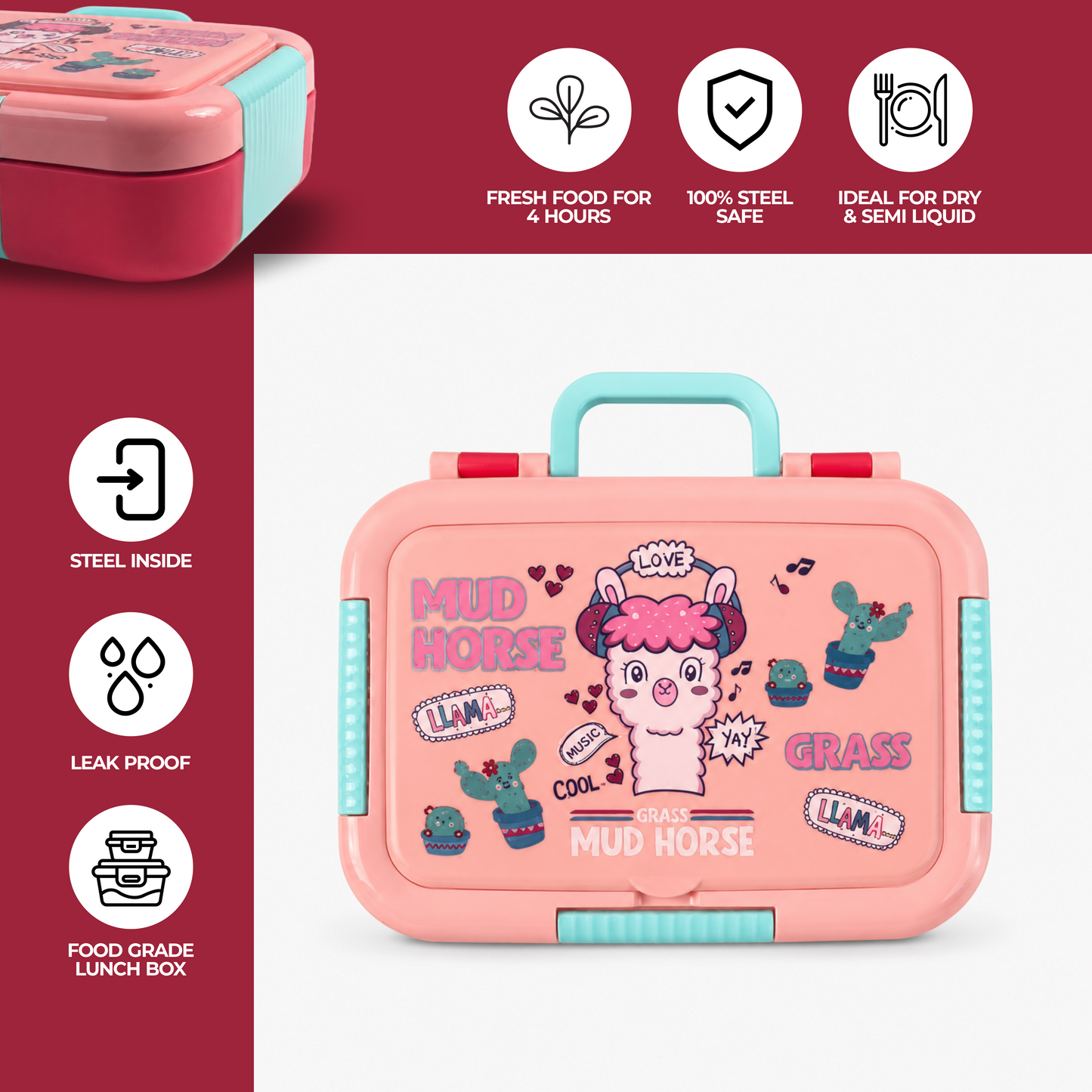 Stainless Steel Bento Lunch Box – 2 Compartment Organizer – 750ml