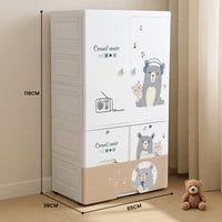 HOMX Kids Storage Cabinet with Drawers, Door & Smooth Rolling Wheels