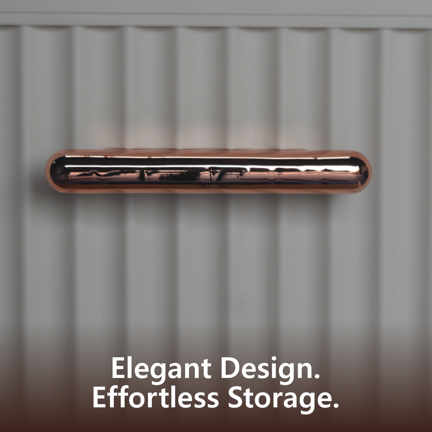 Elegant Fluted Storage Cabinet with Drawer, Door & Rolling Wheels