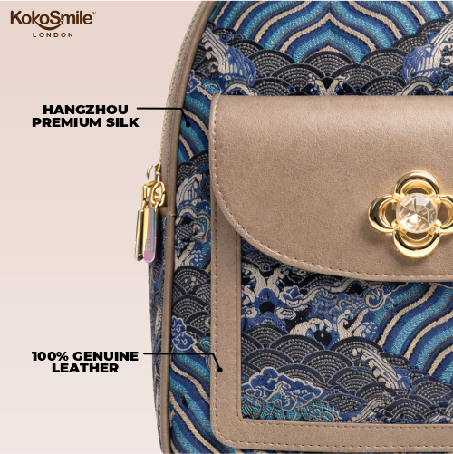 Premium Hangzhou Silk Leather Mini Backpack