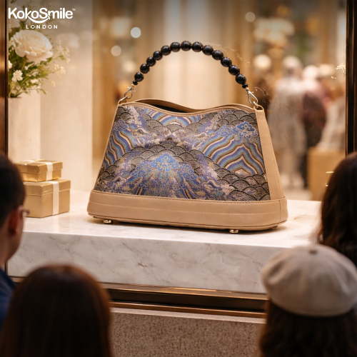 Hangzhou Silk Leather Pearl Handle Handbag for Women