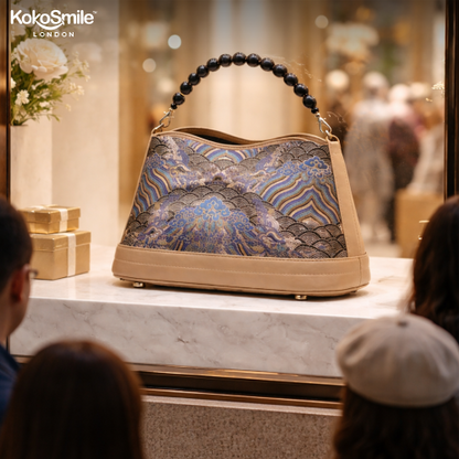 Hangzhou Silk Leather Pearl Handle Handbag for Women