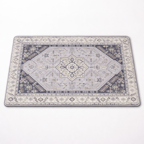 Classy Grey Woven Pattern Print Doormat/Rug for Home