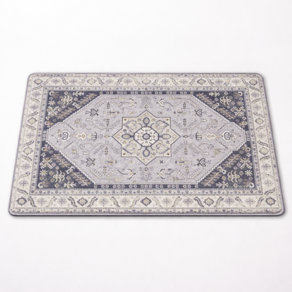 Classy Grey Woven Pattern Print Doormat/Rug for Home