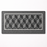 Premium Ferret Fleece Doormat with Modern Geometric Pattern