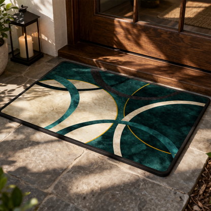 Modern Abstract Printed Doormat for Entryway, Bathroom & Kitchen