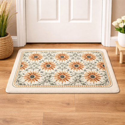 Premium Floral Anti-Slip Doormat for Entryway/Kitchen/Bathroom