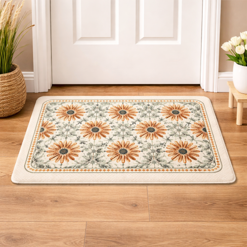 Premium Floral Anti-Slip Doormat for Entryway/Kitchen/Bathroom