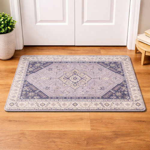 Classy Grey Woven Pattern Print Doormat/Rug for Home