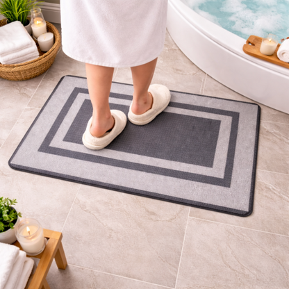 Premium Woven Pattern Anti-Slip Doormat for Bathroom/Kitchen