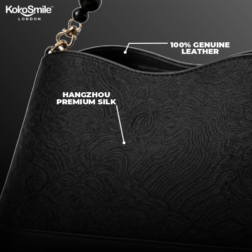 Classy Hangzhou Silk Leather Pearl Handle Handbag for Women
