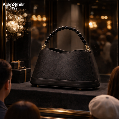 Classy Hangzhou Silk Leather Pearl Handle Handbag for Women