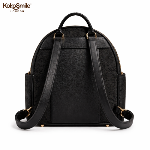 Royal Black Hangzhou Silk Leather Mini Backpack
