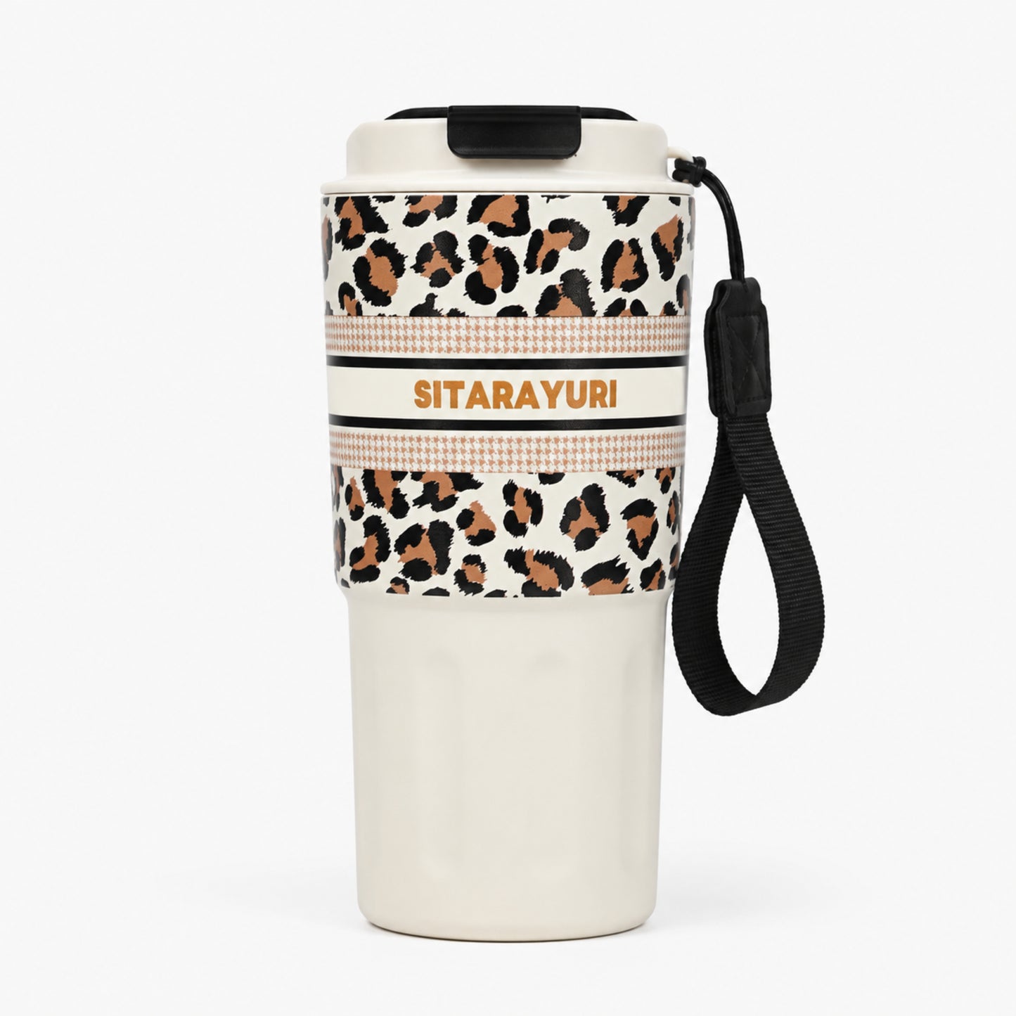 Tough Panther Print Luxe Insulated Steel Travel Tumbler – 600ml