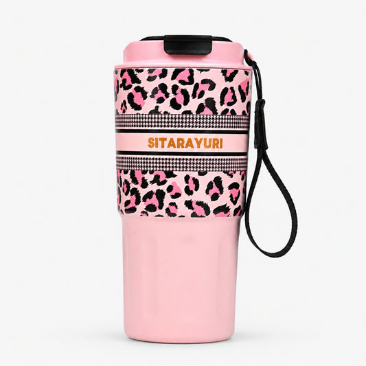 Tough Panther Print Luxe Insulated Steel Travel Tumbler – 600ml